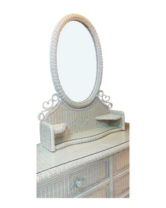 Vintage Henry Link Wicker Vanity Mirror