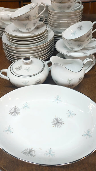 MCM Atomic Starburst Snowflake Dinnerware by Sone Japan #1681 - 57 pcs