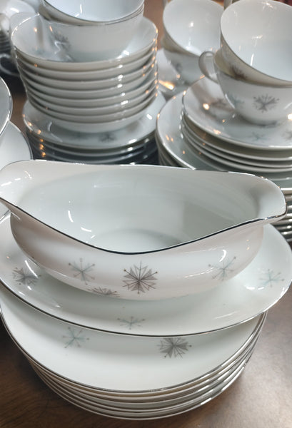 MCM Atomic Starburst Snowflake Dinnerware by Sone Japan #1681 - 57 pcs