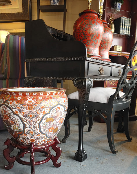 PAIR Chinese Red Lacquer Cinnabar Ginger Jar Table Lamps