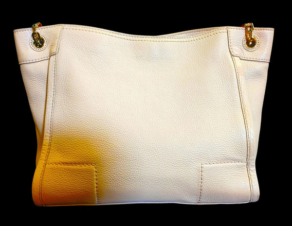 Tory Burch Blush Pale Pink Pebble Leather Chain Tote