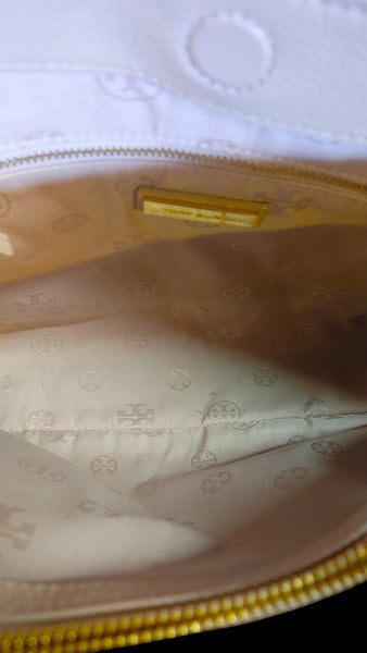 Tory Burch Blush Pale Pink Pebble Leather Chain Tote