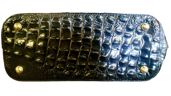 Brahmin Black Melbourne Croc Embossed Leather Tote