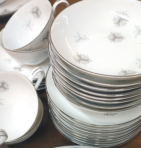 Mid Century Atomic Starburst Tableware Sone Japan 55 pcs
