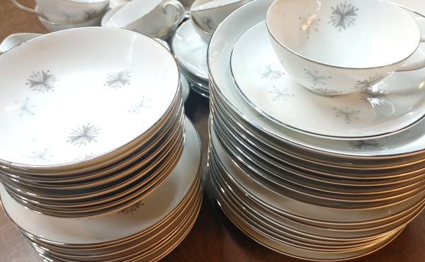 Mid Century Atomic Starburst Tableware Sone Japan 55 pcs