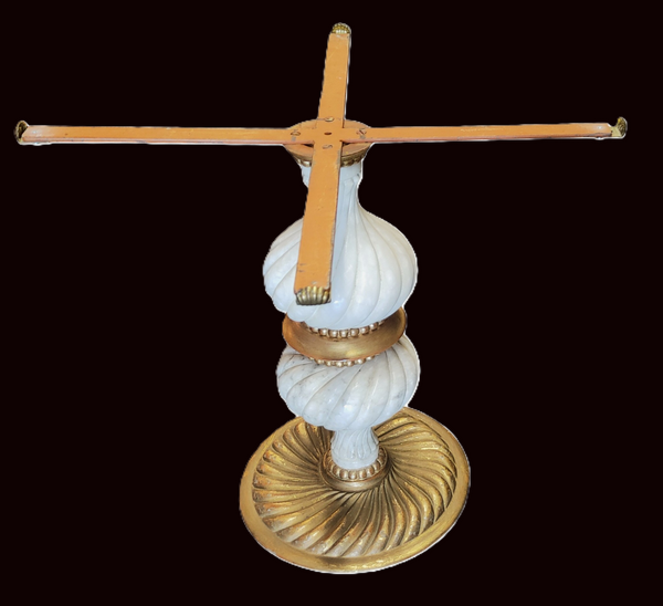 Vintage Italian Neoclassical Hollywood Regency Marble Pedestal Table Plant Stand
