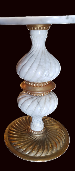 Vintage Italian Neoclassical Hollywood Regency Marble Pedestal Table Plant Stand