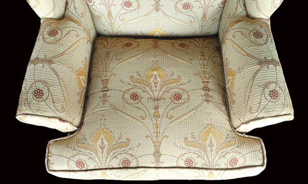 Hickory Chair Chippendale Style Wingback Chair Tan Beige Floral