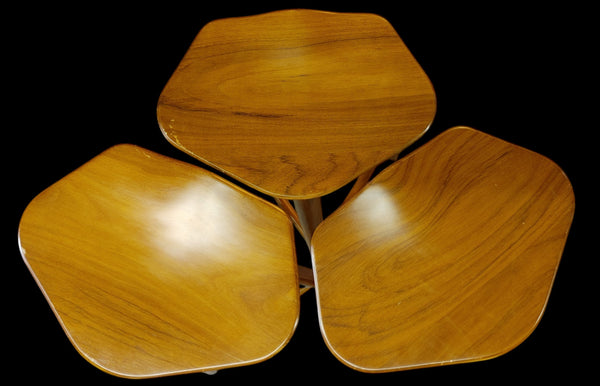 Minimalist Walnut Tam Stools by Peca Estudio Set of 3