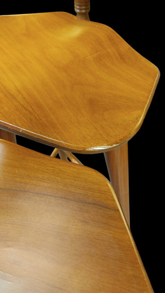 Minimalist Walnut Tam Stools by Peca Estudio Set of 3