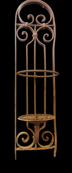 Large Rustic Iron Spanish Revival Hurricane Lamp Candle Wall Sconce