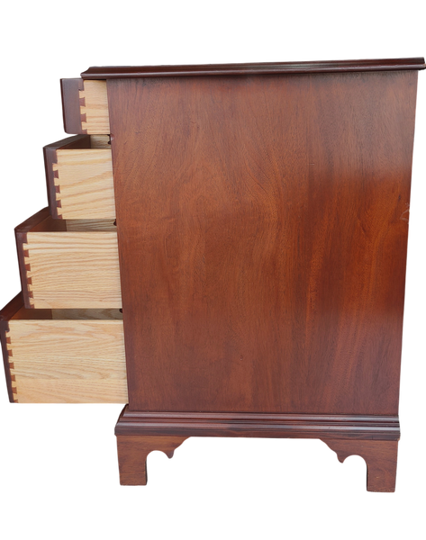 The Bartley Collection Traditional Chippendale Block Front Knee Hole Desk Bureau Entryway Chest