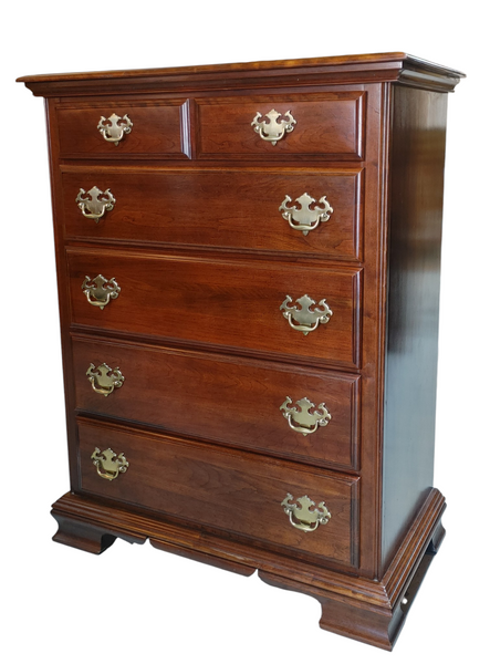 Vintage Kincaid Solid Cherry Chippendale 5-Drawer Chest of Drawers