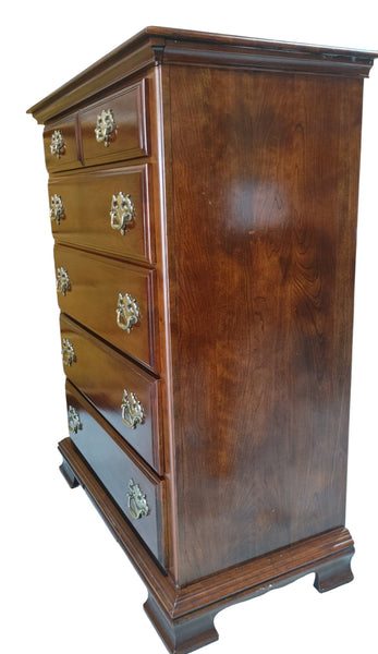 Vintage Kincaid Solid Cherry Chippendale 5-Drawer Chest of Drawers