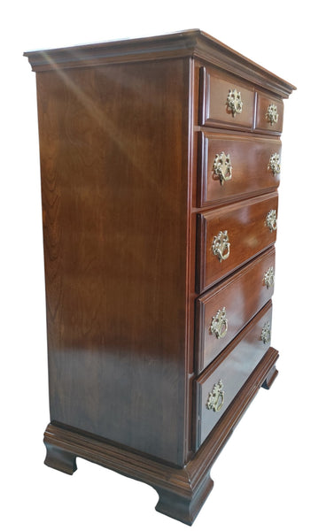 Vintage Kincaid Solid Cherry Chippendale 5-Drawer Chest of Drawers