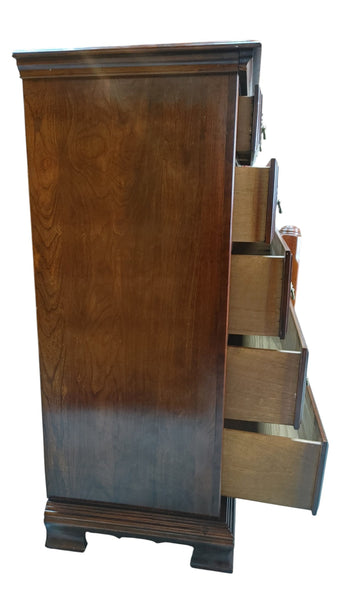 Vintage Kincaid Solid Cherry Chippendale 5-Drawer Chest of Drawers