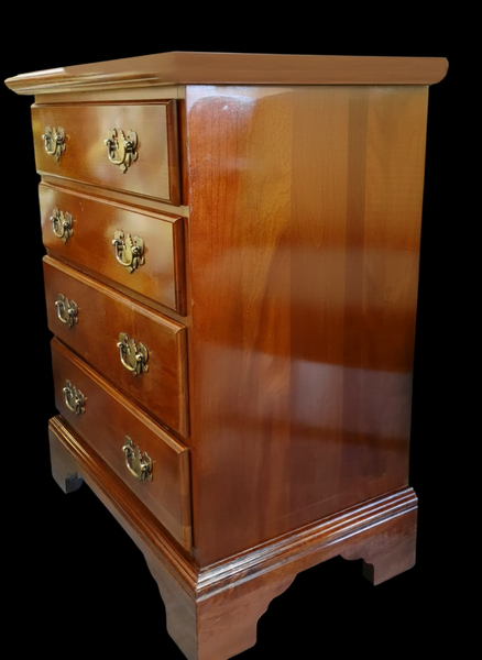 Vintage Cresent Furniture Solid Cherry Chippendale 4-Drawer Chest of Drawers