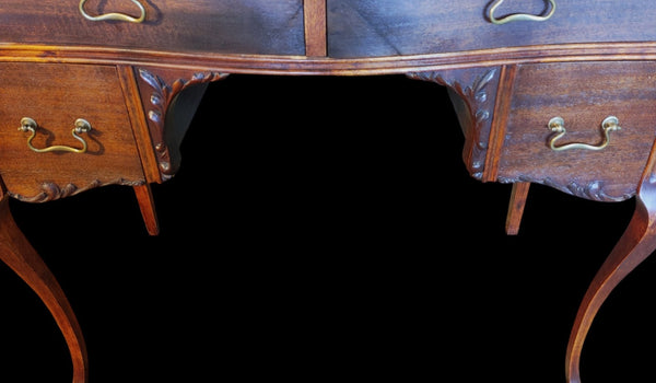 Vintage French Queen Anne Style Mahogany Vanity Writing Desk