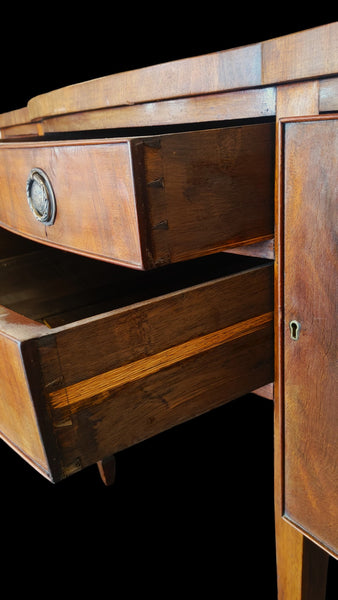 Antique American Country Federal Bow Front Sideboard