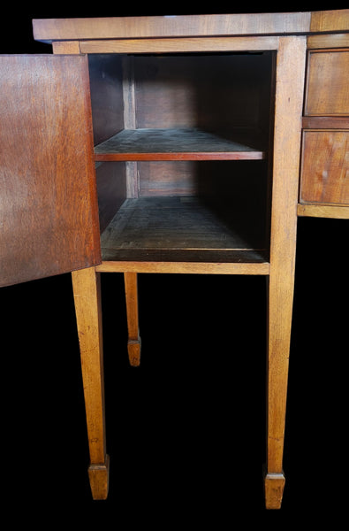 Antique American Country Federal Bow Front Sideboard