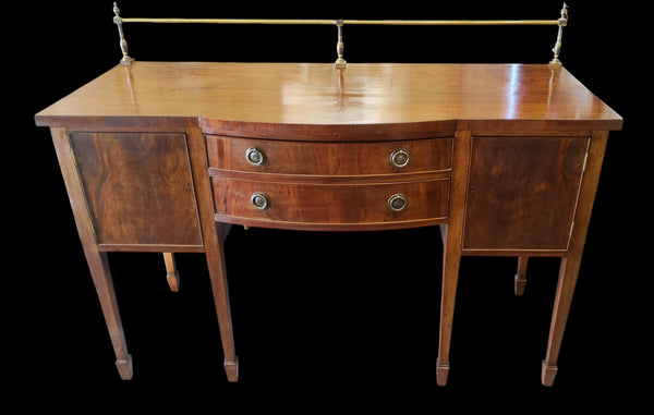Antique American Country Federal Bow Front Sideboard
