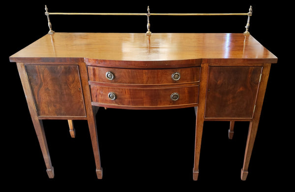 Antique American Country Federal Bow Front Sideboard