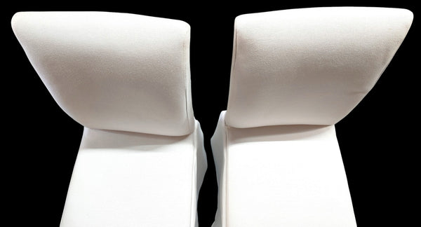 Custom-Upholstered Skirted Parsons Chairs - Set of 4