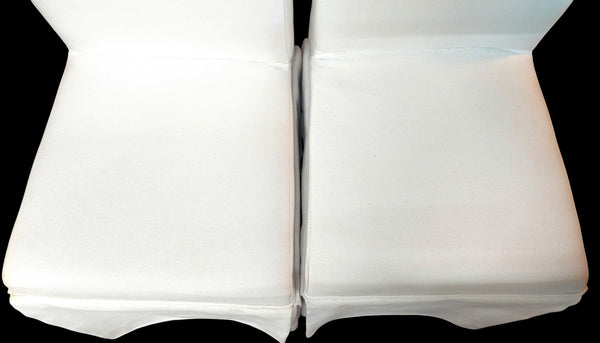 Custom-Upholstered Skirted Parsons Chairs - Set of 4