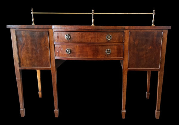 Antique American Country Federal Bow Front Sideboard