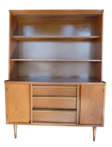 MCM Mid Century Modern China Cabinet Hutch Bookcase Bassett