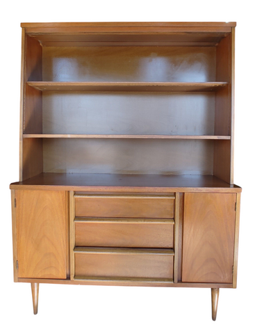 MCM Mid Century Modern China Cabinet Hutch Bookcase Bassett