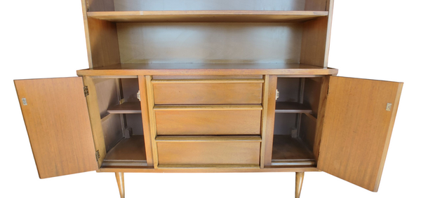 MCM Mid Century Modern China Cabinet Hutch Bookcase Bassett