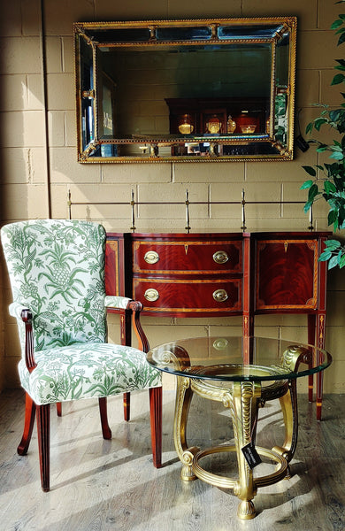 French Style Louis XV Upholstered Arm Chairs - A Pair