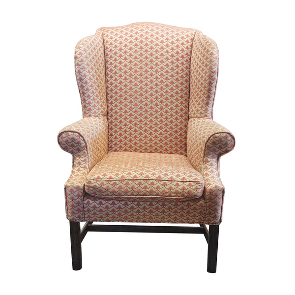 Vintage Mahogany Wing Chairs Custom Upholstery