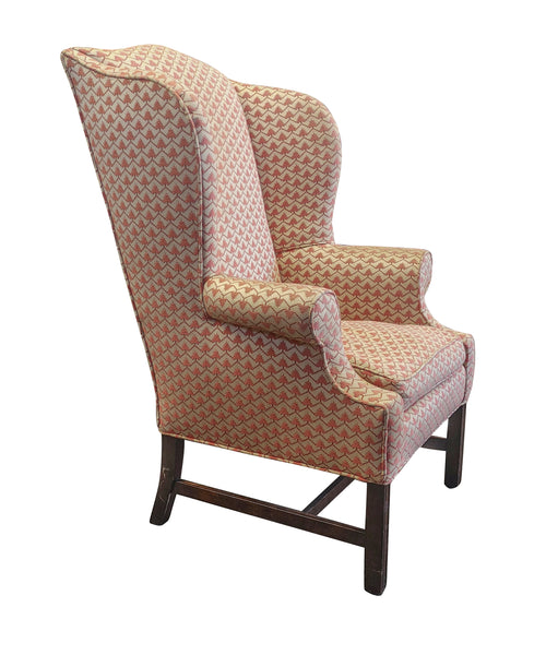 Vintage Mahogany Wing Chairs Custom Upholstery
