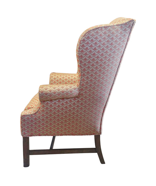 Vintage Mahogany Wing Chairs Custom Upholstery
