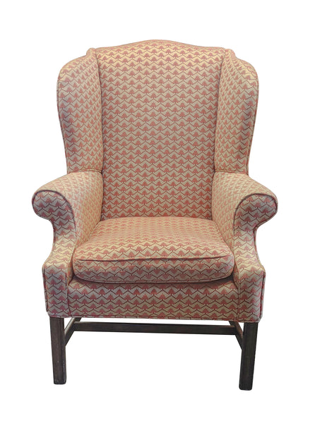 Vintage Mahogany Wing Chairs Custom Upholstery
