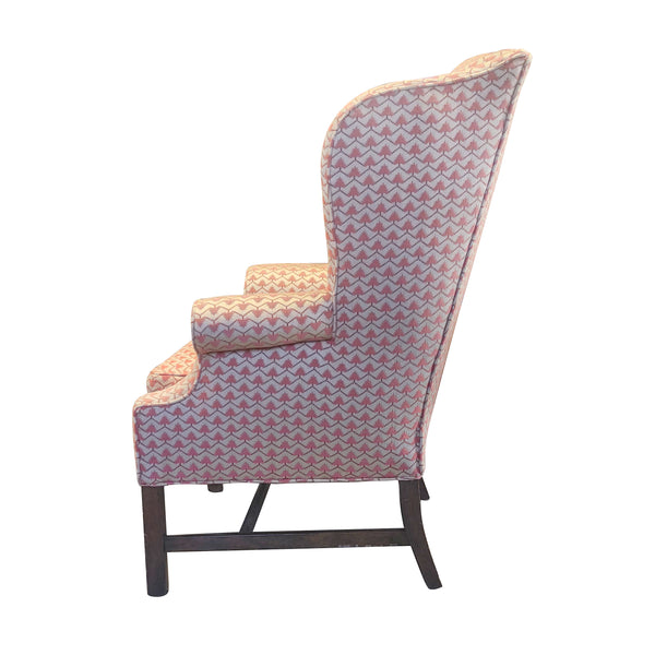 Vintage Mahogany Wing Chairs Custom Upholstery