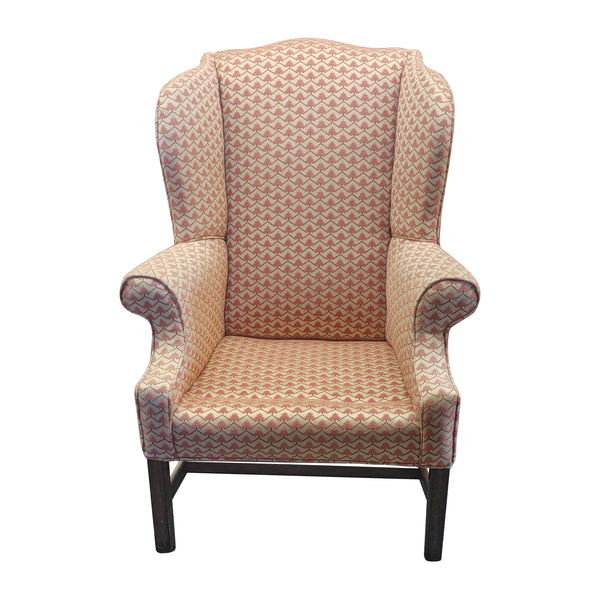 Vintage Mahogany Wing Chairs Custom Upholstery