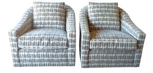 PAIR Modern Swivel Club Chairs Erwin Lambeth by Tomlinson