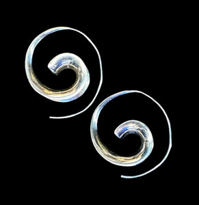 Sterling Silver Swirl Spiral Artisan Earrings