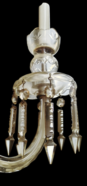 Early 20th Century Victorian Crystal 5-Light Chandelier