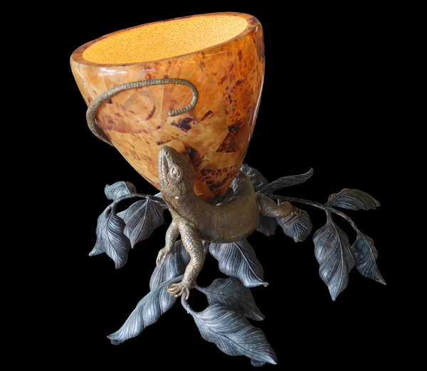 RARE Maitland Snith Iguana Lizard Bronze Brass Wall Sconce