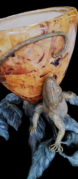 RARE Maitland Snith Iguana Lizard Bronze Brass Wall Sconce