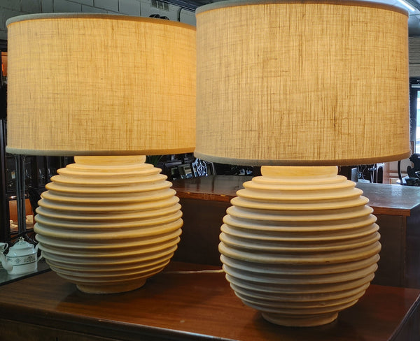 Ethan Allen Whitewash Lamps - A Pair