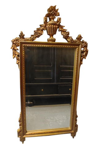 Vintage Gold Gilt Beveled Neoclassical Wall Mirror