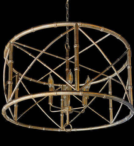 Ballard Designs Bamboo 6-Light Chandelier Champagne