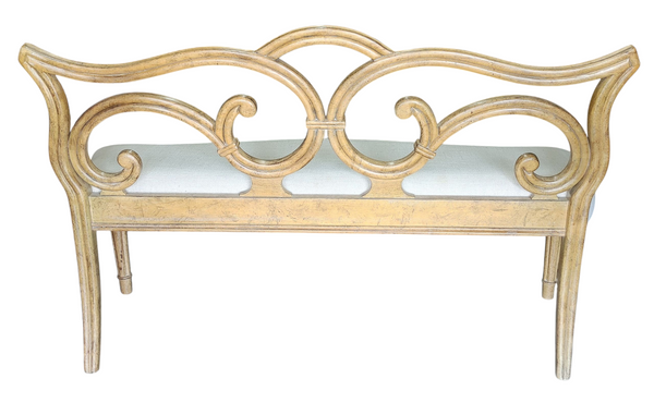 Contemporary Wood Scroll Back Bench