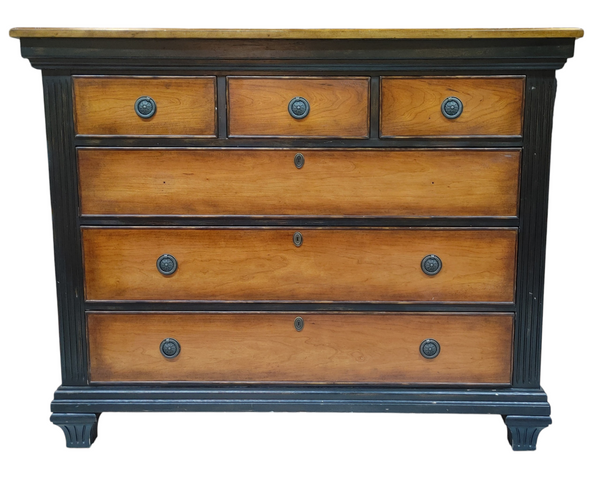 Beidermeier Inspired Two Toned Contemporary High Boy Chest of Drawers