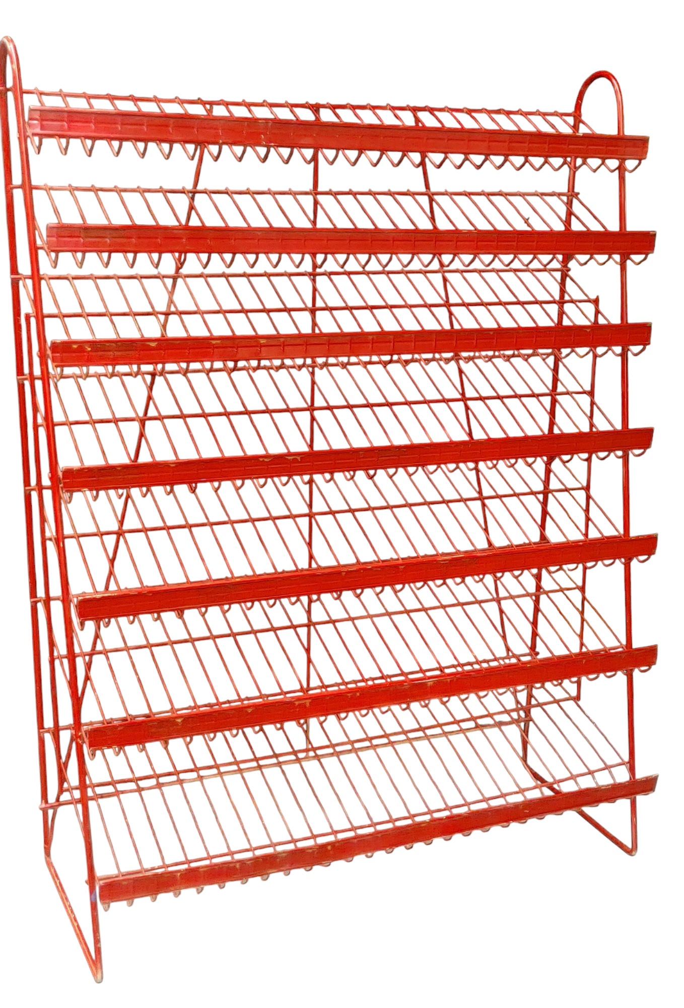 Vintage Red Metal Display Rack Shelf 7-Tier – ATTIC FANATIC